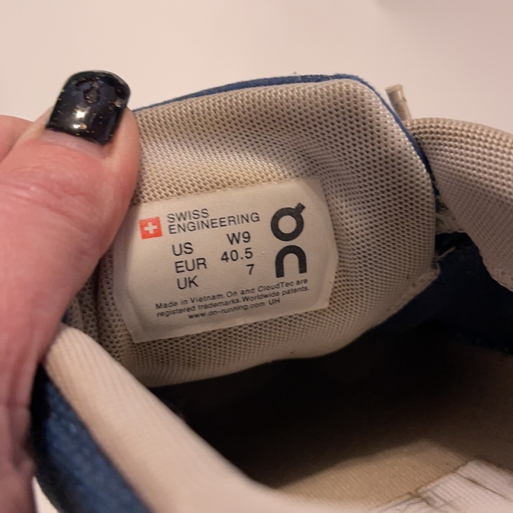 On Running Blue White Athletic Shoes - Picture 6 of 7
